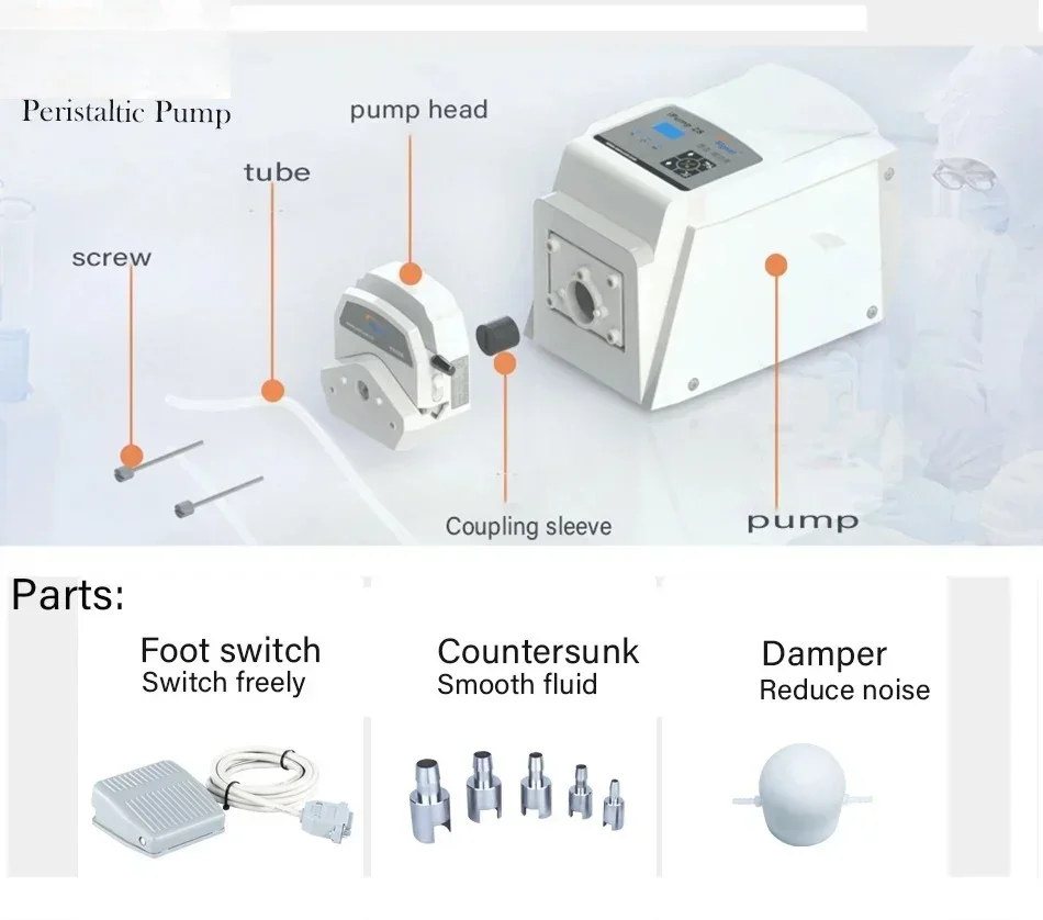 High precision 1.5-40l/min large flow rate industrial all metal pump head peristaltic pump