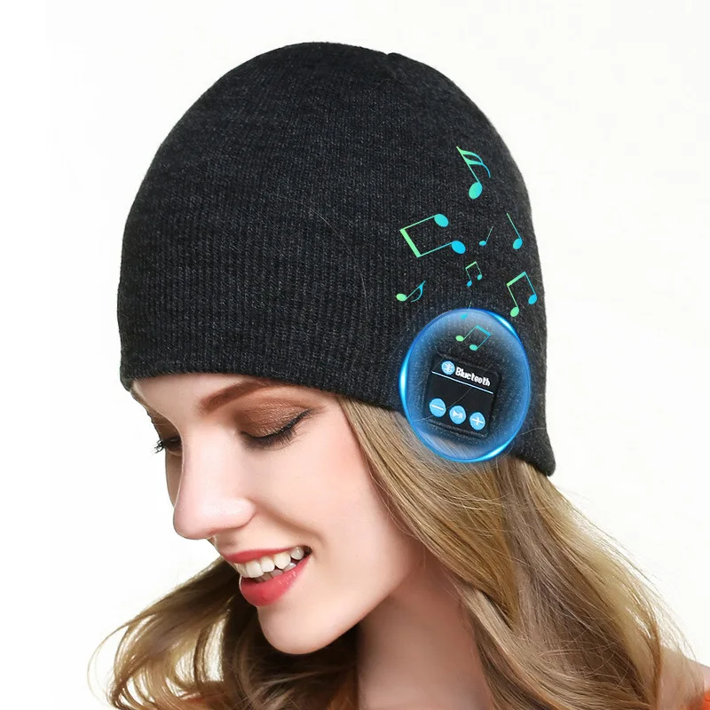 Wireless Bluetooth Musical Hats,Rechargeable Washable Winter Warm Unisex Men Knitt Beanie Caps, Handfree Phonecall Headset Cap