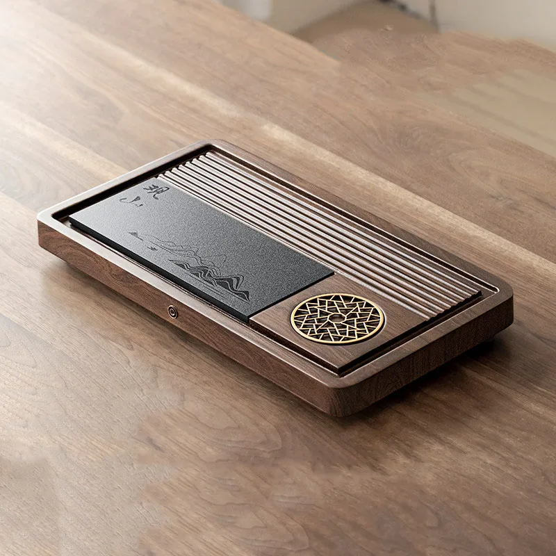 

Luxury Drainage Tea Tray Office Valet Chinese Long Rectangle Living Room Tableware Tea Tray Hospitality Bandejas Home Products