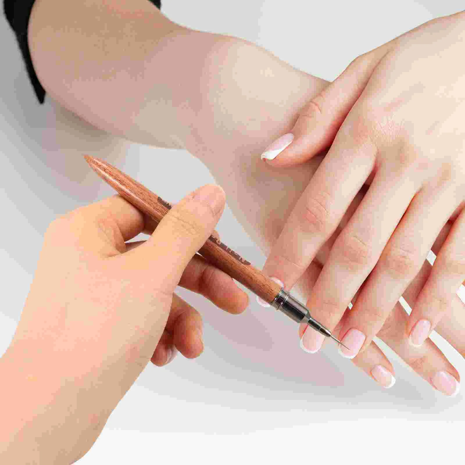 Sandalwood Nail Pen Liner, Escova para Manicure, Suprimentos do salão, Unhas Finas, Ferramentas de Design Fino