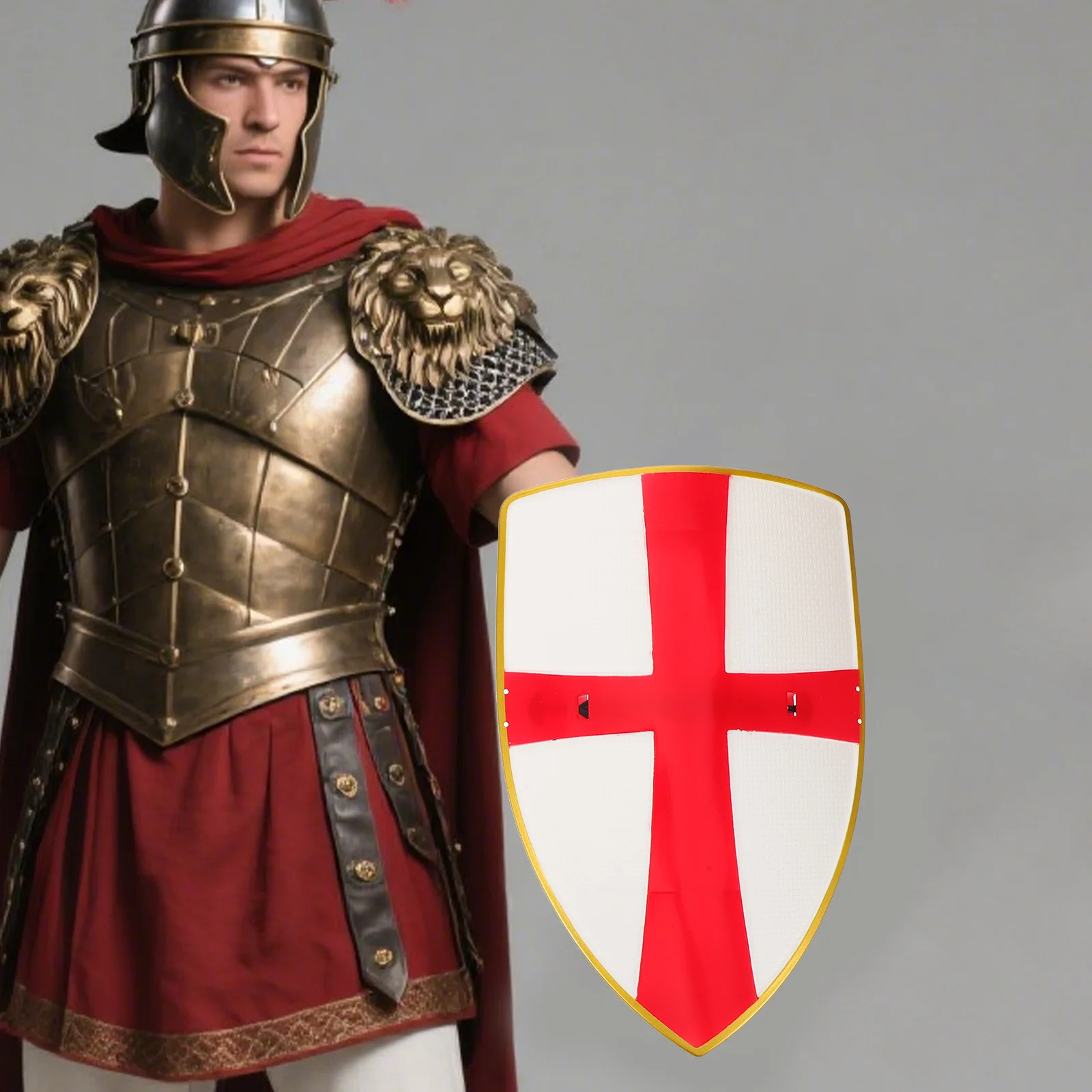 Shield Sword Belt Medieval Knight Costume Set - Complete Lightweight Accessories for Men Women Halloween Cosplay