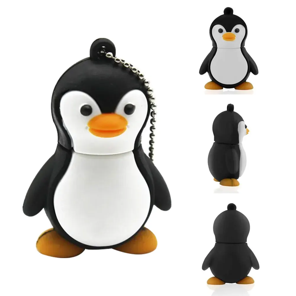 USB แฟลชไดร์ฟรูปเพนกวินการ์ตูนแท้ USB creativo pendrive 4GB 8GB 16GB 32GB 64GB หน่วยความจำความจุจริง