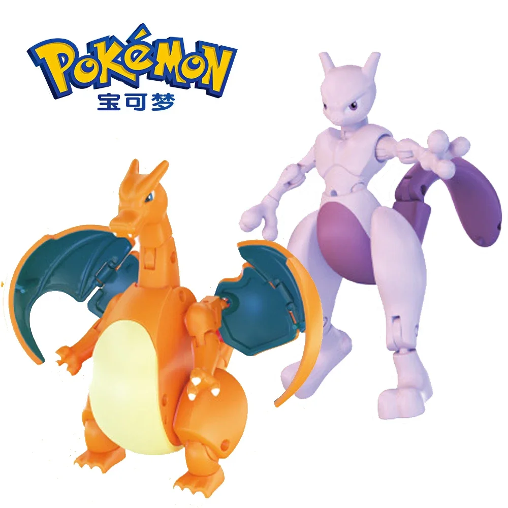 Pokemon Pocket Monster Action Figures Cute Pikachu Gyarados Dragonite Venusaur Anime Transforming Toys Model Ornament Child Gift