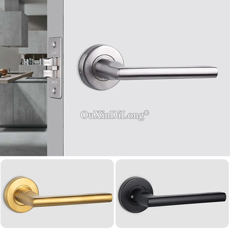 

304 Stainless Steel Door Handle Locks Passage Lock Security Entry Escape Door Lever Lock Fireproof Door Locks for 30~80mm Doors