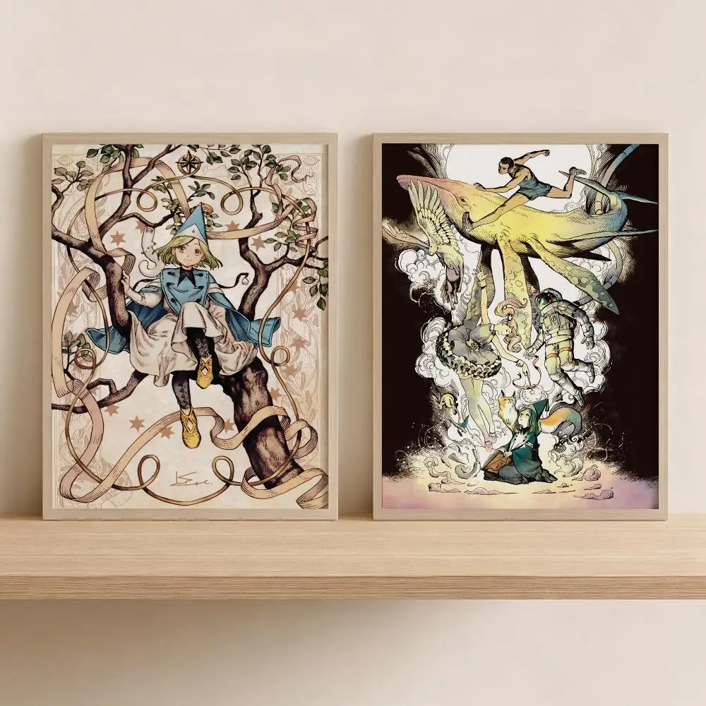 W-Witch Hat Atelier Anime Painting Calligraphy Modern Canvas Wall Art for Bedroom & Living Room | Home Decor Gift