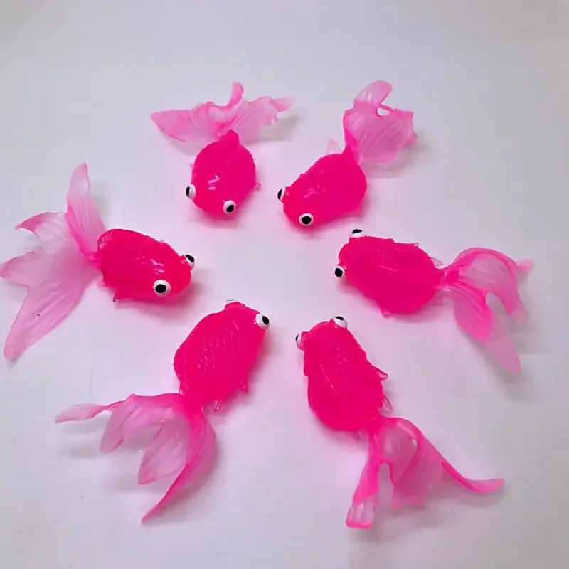 7/10PCS เด็กวัยหัดเดินอาบน้ําของขวัญ Kawaii จําลองยางปลาทองเด็กอาบน้ําน้ําเล่นเกมของเล่นสําหรับเด็ก