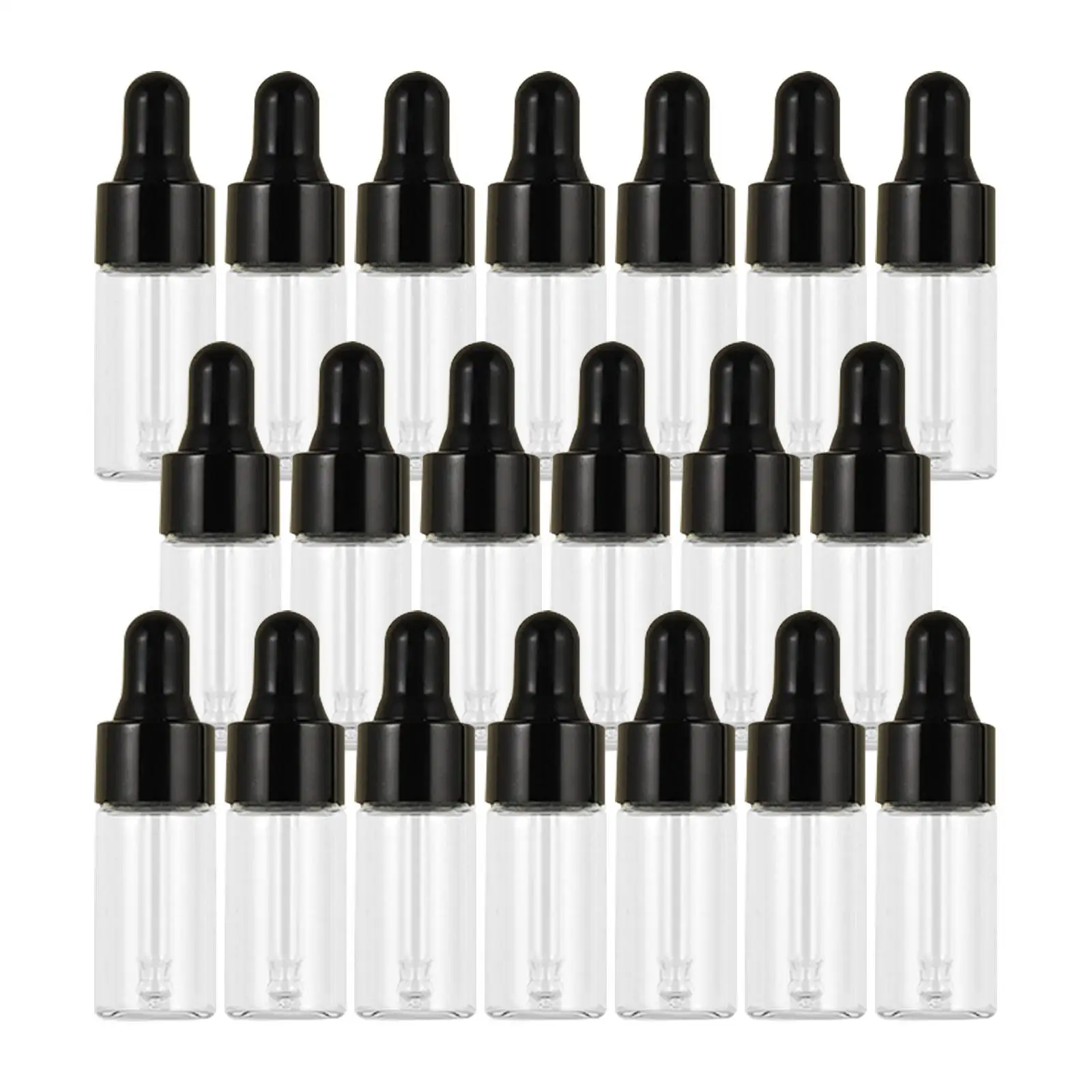 20 Pieces Empty Glass Dropper Bottles Containers for Perfume Oils Liquids  Silver 3ml