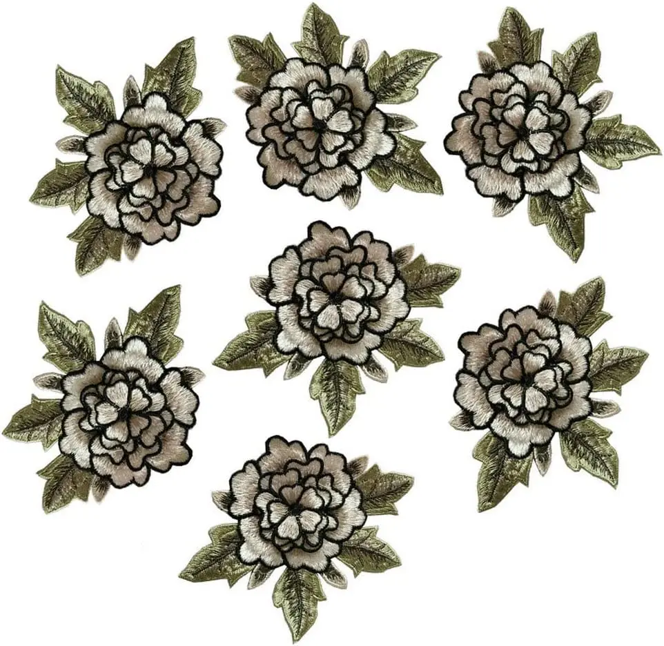 5Pcs 3D Flower Lace Applique Pretty Floral Patch Collar Trims Sewing Repair Accessories 12*9.5CM