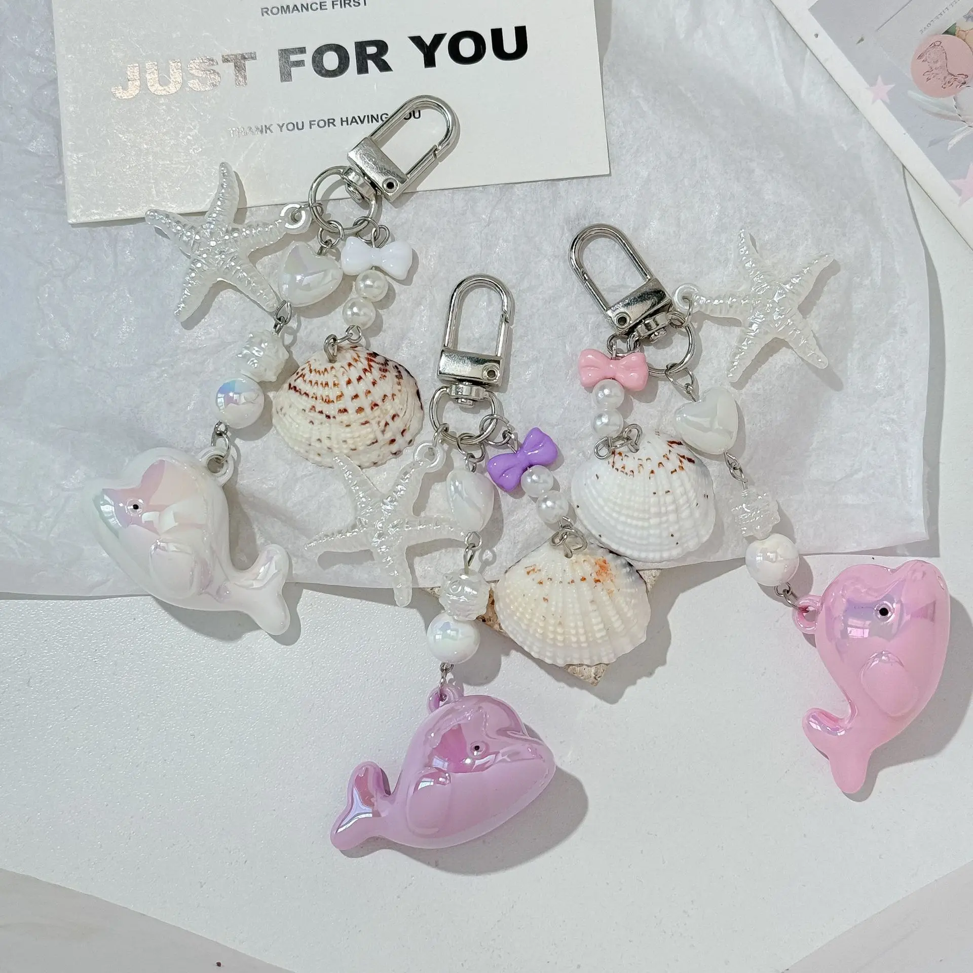 1 قطع الإبداع المحيط الحيتان مجوهرات مفتاح سلسلة سحر لصنع سلسلة هواتف محمولة حقيبة مدرسية قلادة الملحقات #2