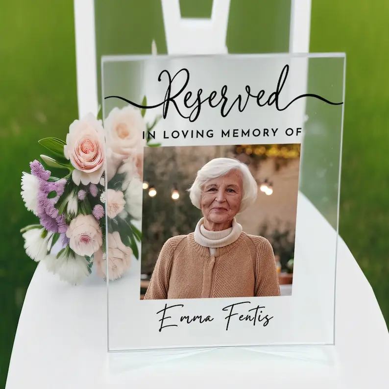 Personalized Reserved Memorial Sign Wedding Decor Memorial Plaque Sympathy Gift In Loving Memory Present Custom Mother