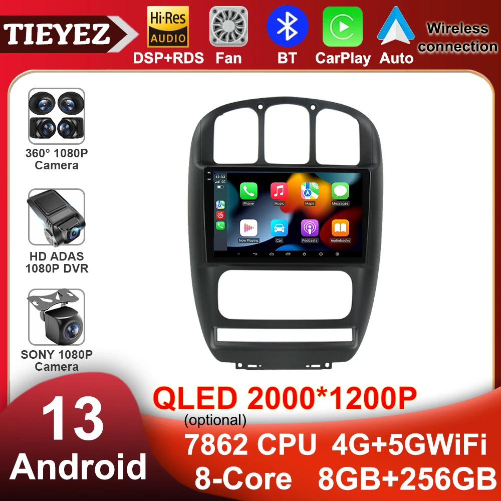 

For Dodge Caravan 4 Chrysler Grand Voyager RS 2000-2012 Android 13 Car Radio Autoradio Multimedia Video GPS Navigation Player