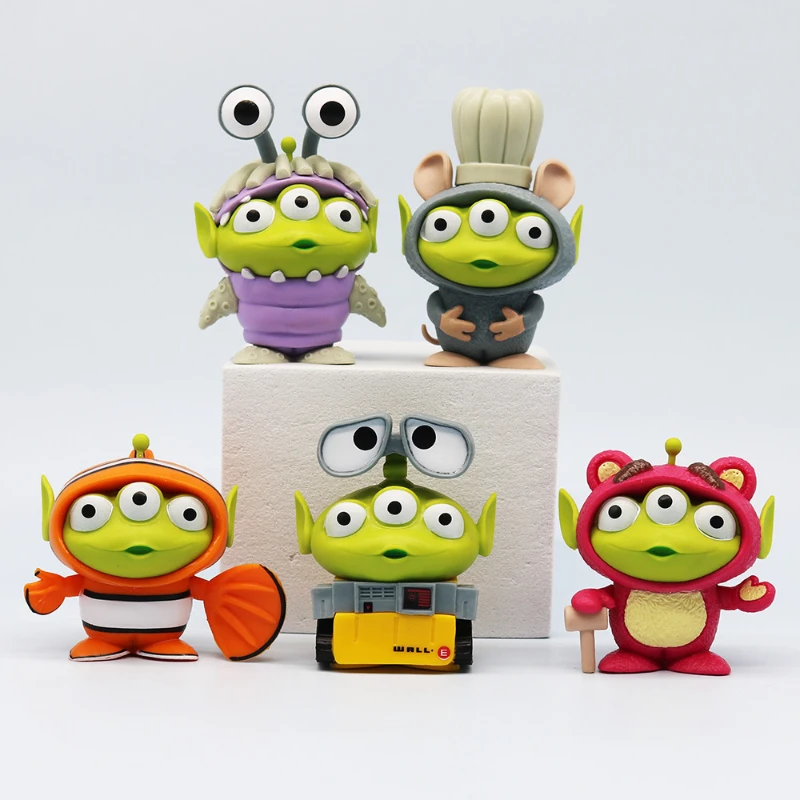 6-8cm 5pcs/set  Disney Toy Story Cartoon Figure Alien Cosplay Series Desktop Model Ornaments Home Decoration Children's Gift Toy