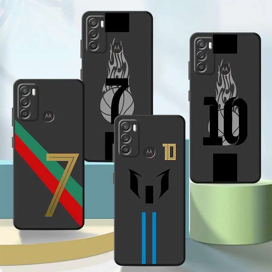 Fußball Nummer 7 10 Handyhülle für Motorola Moto G73 G60 G22 G71 G52 G53 Edge 40 30Pro 20 G50 G30 G72 G51 Soft Cover
