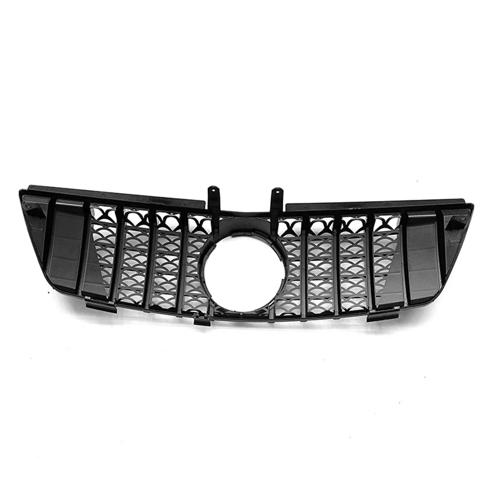 Upper Grille Grill For Mercedes-Benz ML Class W164 2005-2008 ML320 ML350 ML550 GT Style Black/Silver Car Front Bumper Hood Mesh 