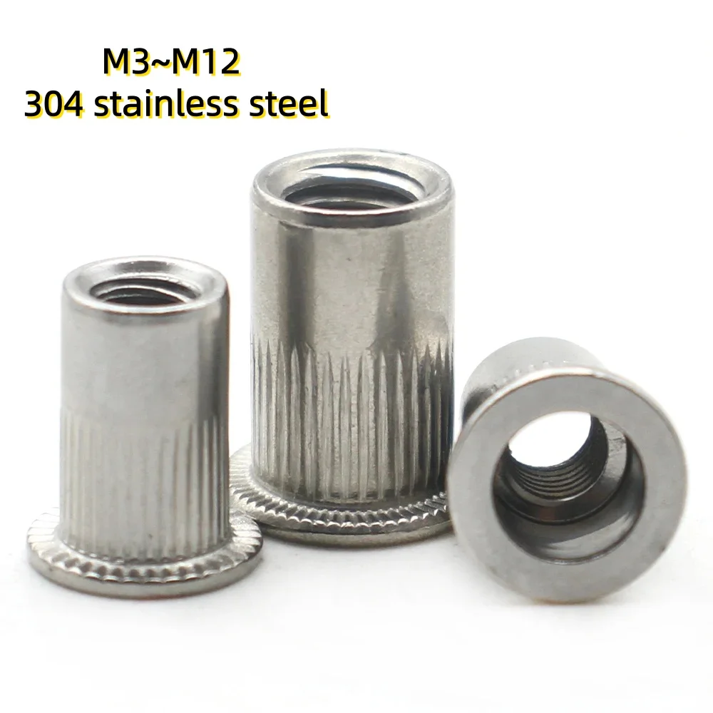 2-20pcs M3~M12 Blind Rivet Nuts Rivnuts 304 Stainless Steel Threaded Inserts for Housings And Panels