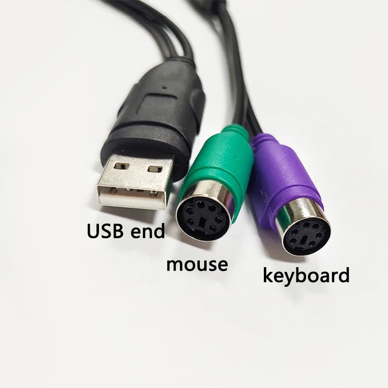 USB Male to Dual PS/2 Female Y Splitter Cable 6Pin Mini DIN Converter Adapter for PC Keyboard Mouse