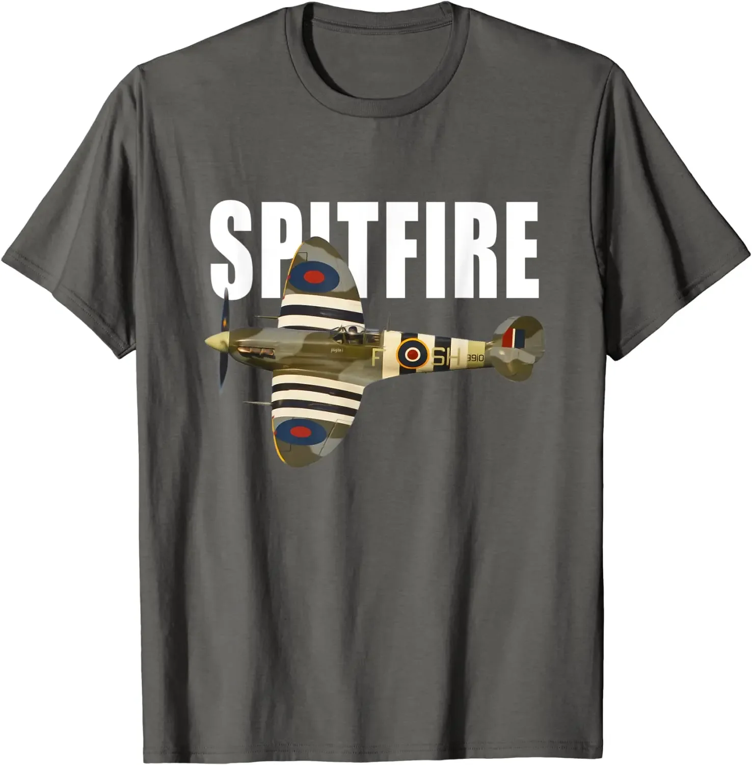 Spitfire Aircraft UK WW2 Airplane Aeroplane War Plane T-Shirt Short Casual 100% Cotton Shirts