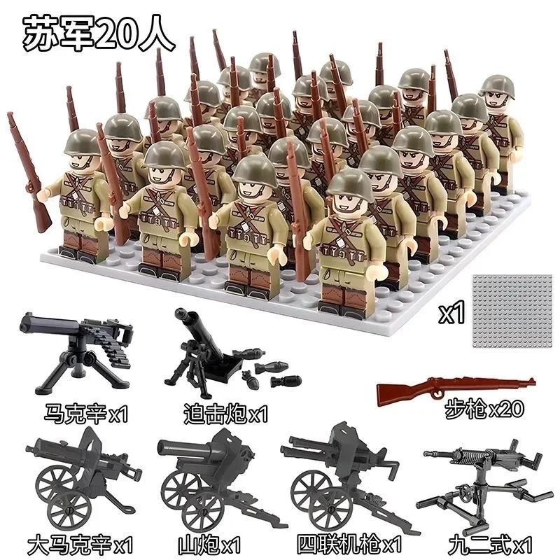 Schlüsselwörter: Zweiter Weltkrieg, Bausteine, Artillerie, Spezialeinheiten, humanoide Puppe, Mini-Figur, Spielzeug, Stiftebox, Geburtstagsgeschenk