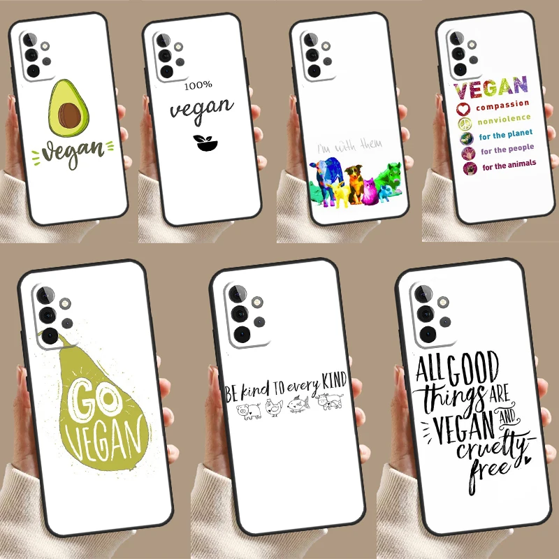 LOVE VEGGIE Vegetarian Quotes VEGAN Case For Samsung Galaxy A34 A54 A14 A15 A25 A35 A55 A53 A33 A13 A52 A32 A12 A51 A71 Cover