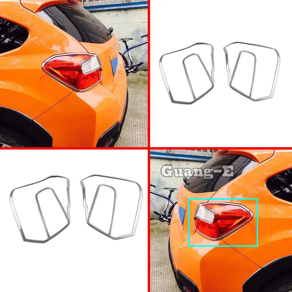 Car Rear Tail Back Light Lamp Detector Frame Stick Styling ABS Chrome Cover Trim For Subaru XV 2012 2013 2014 2015 2016 2017