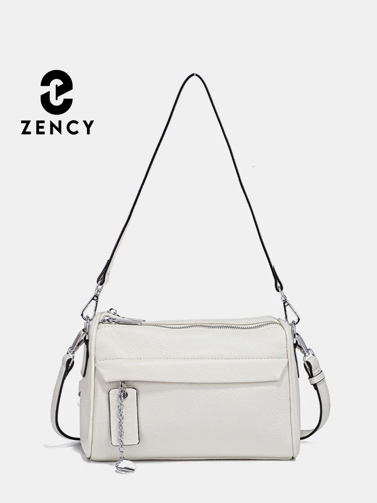 

Zency Simple Fashion Chain Zipper Handbags Soft Leather Top-handle Bag For Women Luxury Small Underarm Messenger Crossbody