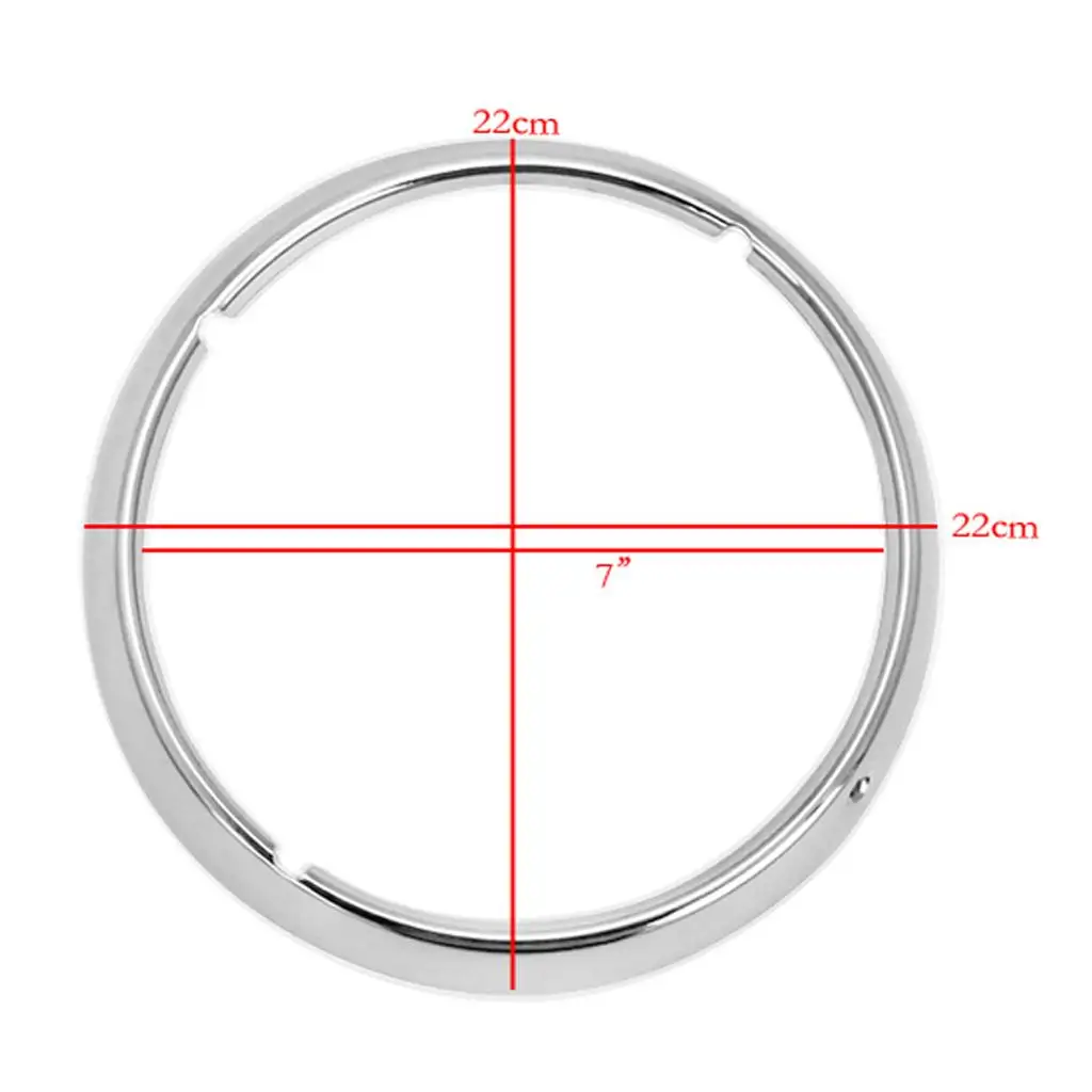 

Motorcycle Headlamp Bezel Metal Chrome Visor Trim Ring Classic Headlight Protector for 7 Inch Headlight Cap Bike