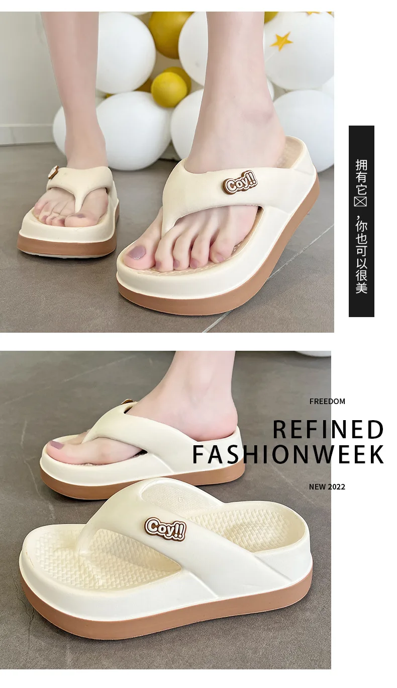 Summer Women's Flip-Flops 3cm Height Non-Slip Summer Sandals Ladies Slides Girl's Slippers