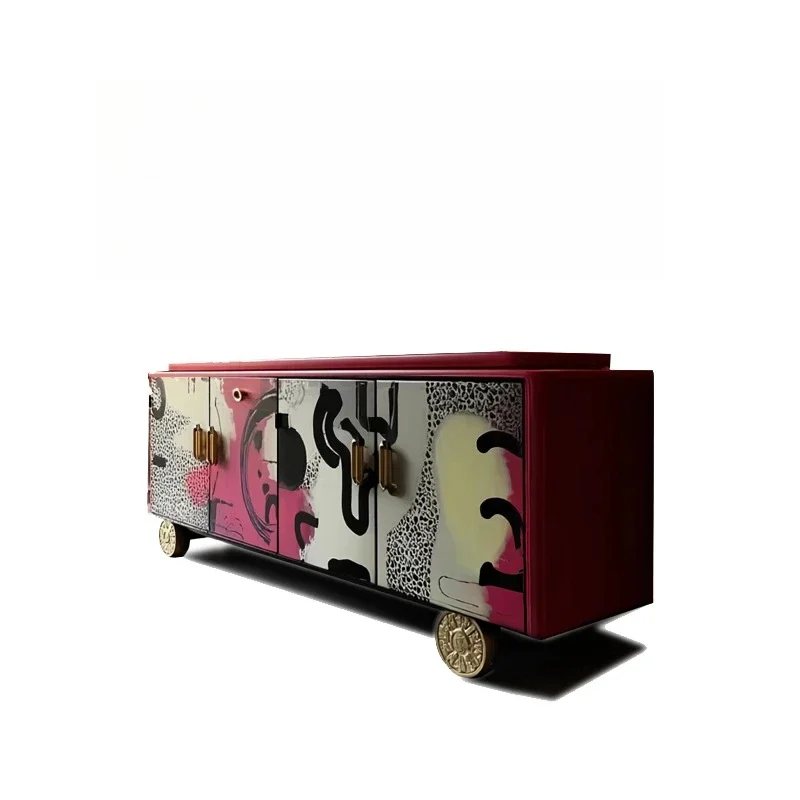 Art leopard print, side cabinets, dopamine furniture