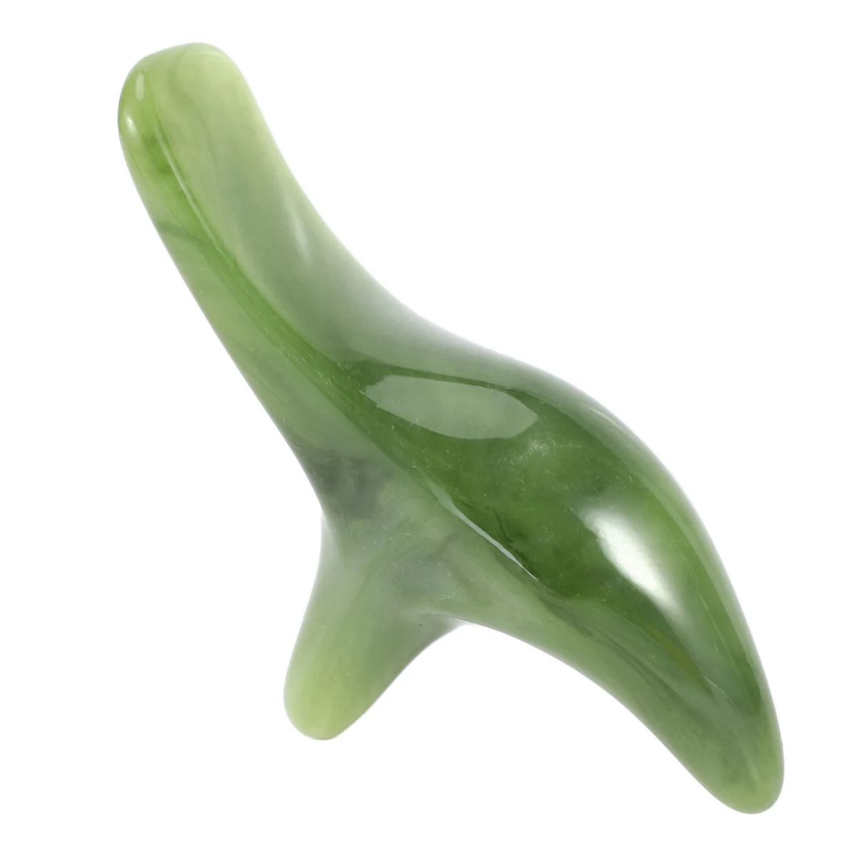 FZFZ 4X 천연 녹색 밀랍 옥 얼굴 Gua Sha 트리플 코너 마사지 보드 막대 바디 발 경혈 스틱 건강 도구