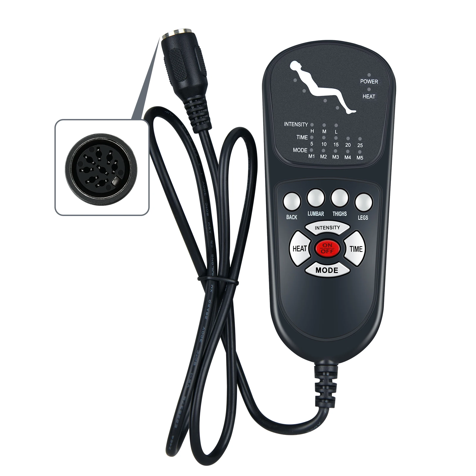 

Remote Control 8 Pin Massage Function Handset Controller for Recliner Chair Most Recliner Chairs,Heat Vibration & Up/Down Mode