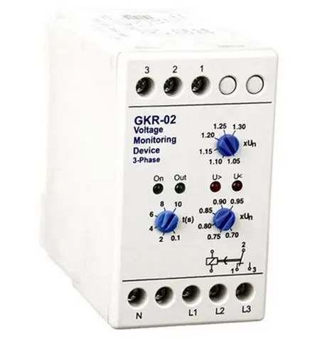 Dispositivo de monitoreo de voltaje trifásico GKR-02, sensor de relé de protección de secuencia trifásica