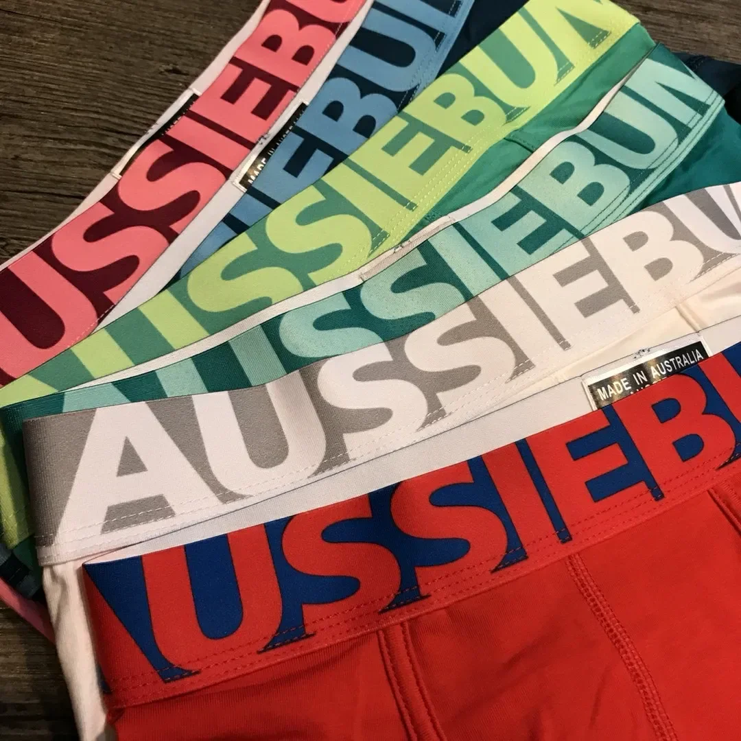 Aussiebum wide brim candy color men's underwear four corner boxer underwear breathable elastic fiber