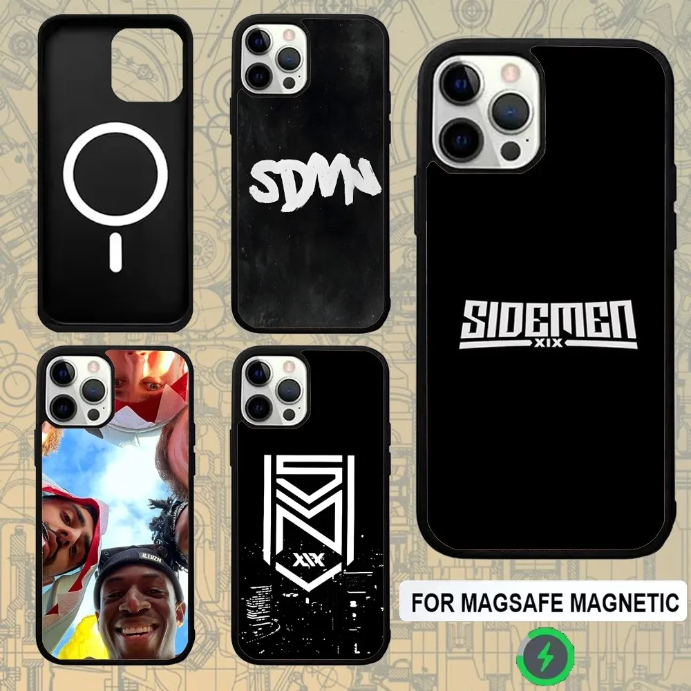 

Sidemen SDMN Phone Case For IPhone 16e,16,15,Pro,Max,14,Plus,13,12,11 Magesafe Magnetic Wireless Charge Cover