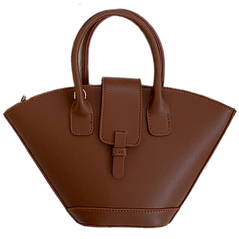 Borsa a tracolla di design di lusso borsa a tracolla alla moda di grande capacità borsa a secchiello a forma di ventaglio trapezoidale per donna