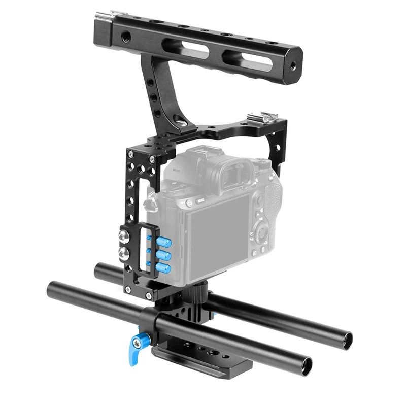 Caméra C5 pour Sony A7II, A7R, A6300, A6500, A6000, stabilisateur de poignée, support de mise au point, plate-forme de rail, le plus récent