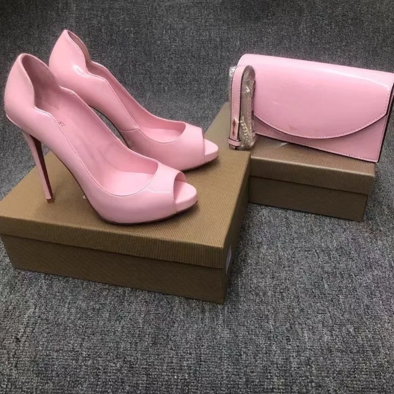 

High Quality Woman Stiletto Heel Sandal Shoes with Bag Set Thin High Heel Sandals With Mini Hasp Bag for Female Lady Girl