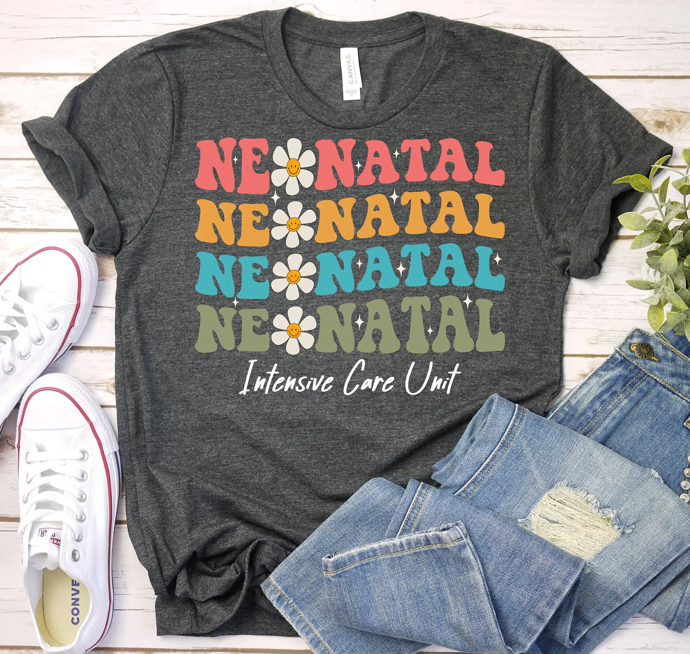 Neonatal Intensive Care Unit T Shirt Nicu Nurse Mother Baby Appreciation Maternity Retro