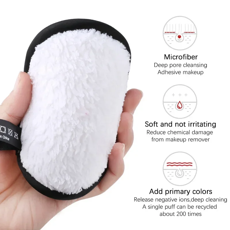 4p Reusable Cotton Makeup Remover Pads for Washable Face Clean Sponge Blender Cleansing Puff Cloth Foundation Liquid Cream Tools