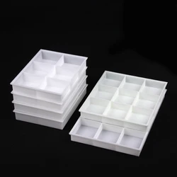 White Plastic Case 6 Grid Compartment fit Necklace Earrings Accessories Storage Organizer Display DIY Handmade Jewelry Trays Box