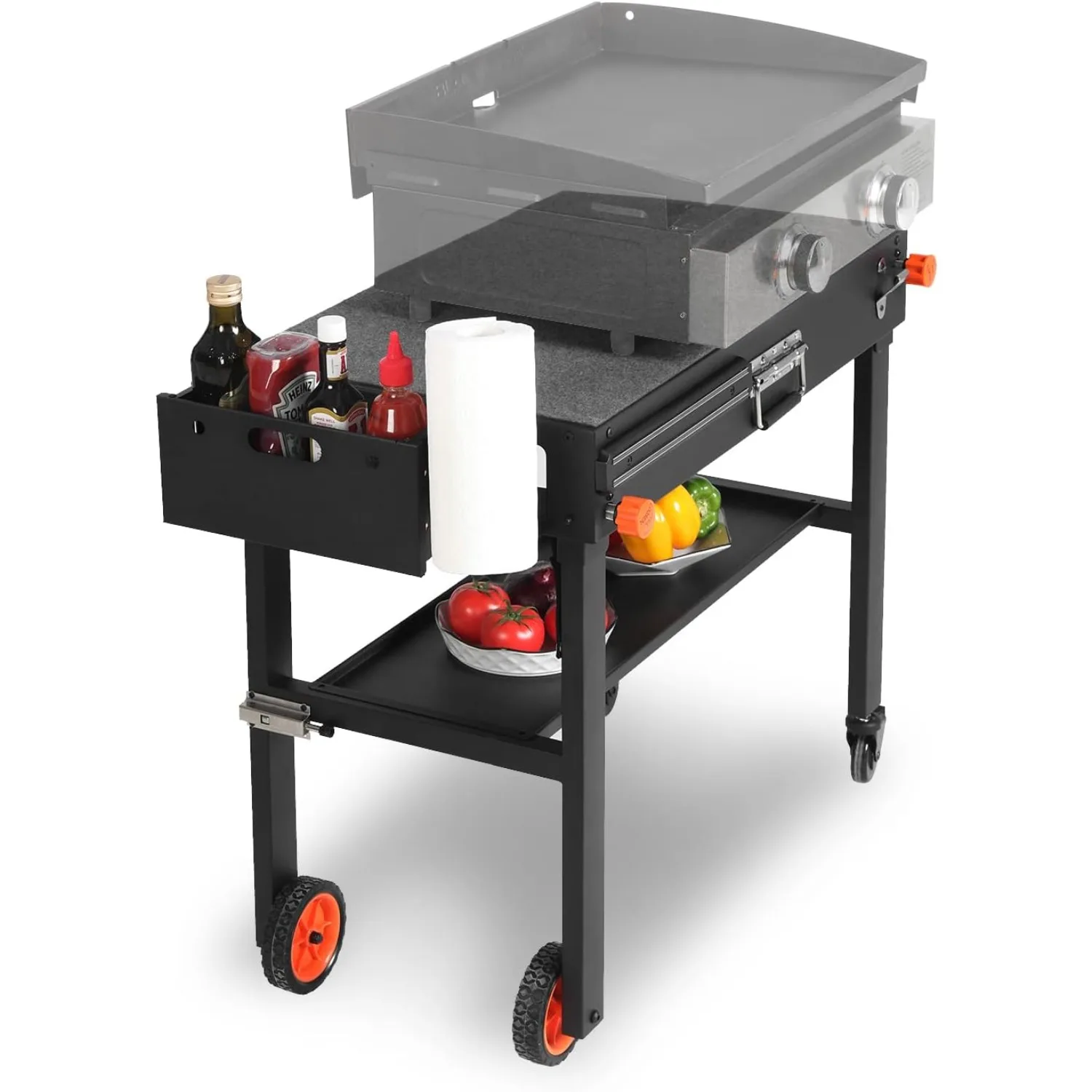 Grill Table for Blackstone Griddle, Portable Griddle Table with Caddy - Fit 17” or 22” Other Tabletop Grill