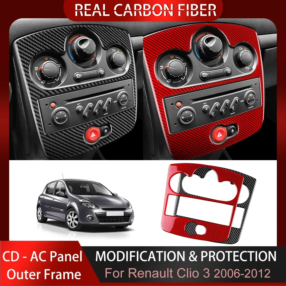 

Carbon Fiber Modified For Renault Clio 3 2006-2012 Car AC Radio CD Panel Dashboard Frame Protective Sticker Interior Accessories