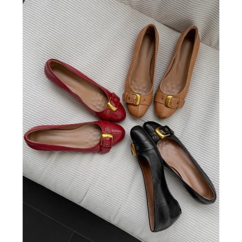 French-style Round-toed Low-cut Single Shoe for Women in Autumn, New Style, Height-increasing Mary Jane Shoes