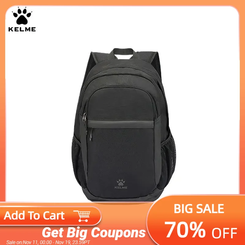 Kelme Backpack For Men And Women Outdoor Sports Bag Student Travel Leisure Bag Large Capacity Computer Bag