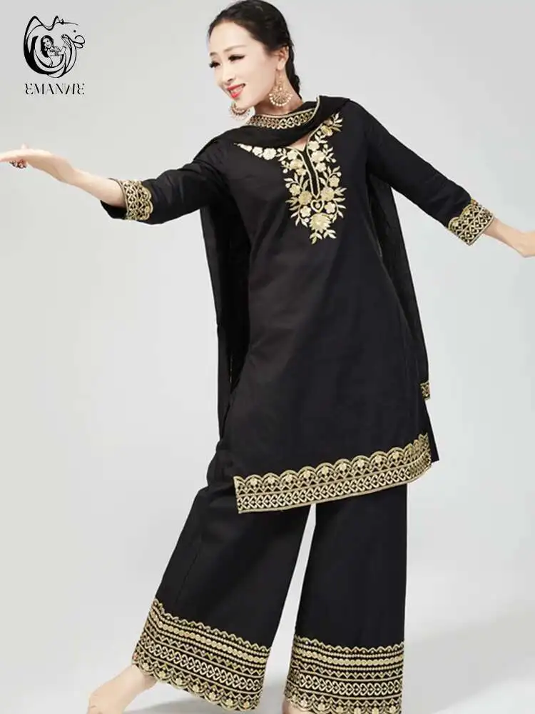 

Indian Clothing Womensfashion Pure Cotton Embroidery Cover Long Gown Traditional Ethnic Style Chinese Costumes