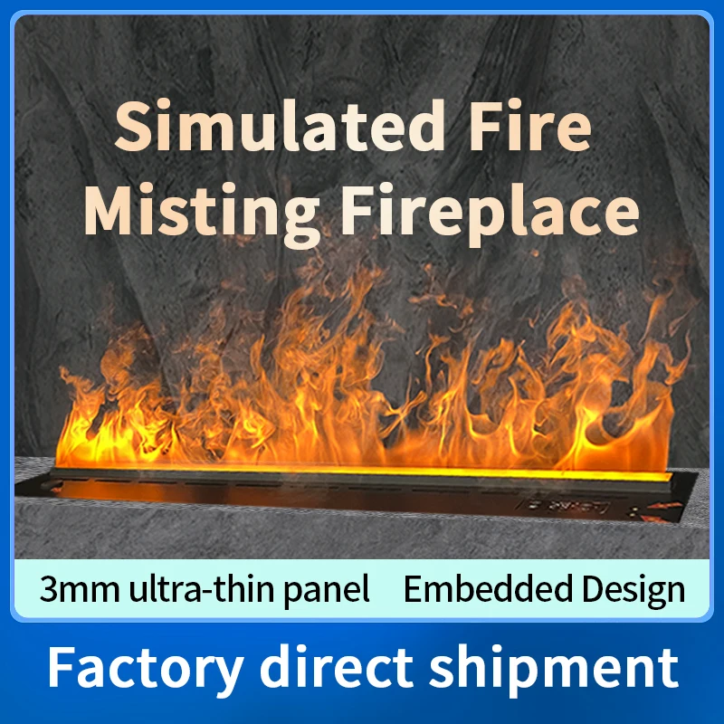 3D Atomized kominek z kolorowym płomieniem ozdobna imitacja ogień mgły inteligentny elektryczny kominek na parę wodną