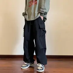 2025 New Men's Overalls Multi-Pocket American Hiphop Pants Men's Ins High Street Spring And Autumn Bunched Foot Assault Pants