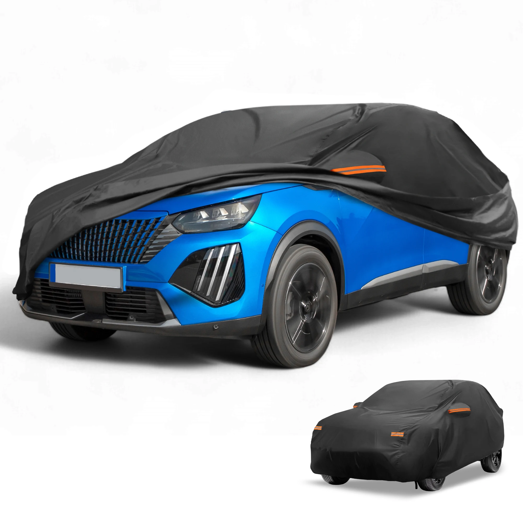 

Автомобильный чехол Motoforti, водонепроницаемый, всепогодный для Peugeot 2008 2014-2023, черный 210D-PU