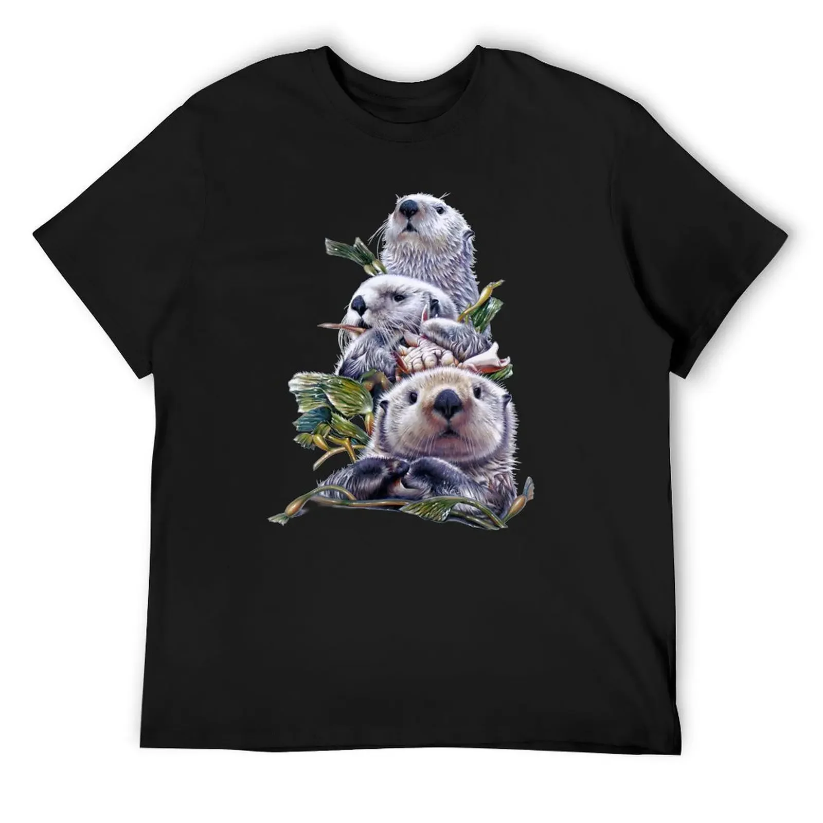 

Футболка Sea Otter Stack, футболка с рисунком, футболка на заказ, дизайнерские рубашки, кавайная одежда, облегающие футболки для мужчин