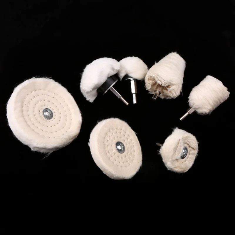7pcs 6.35 Shank Lint Polishing Wheel Polishing Tool Kit Buffing Wheel Polishing Pad Tools For Stainless Steel Aluminum Copper
