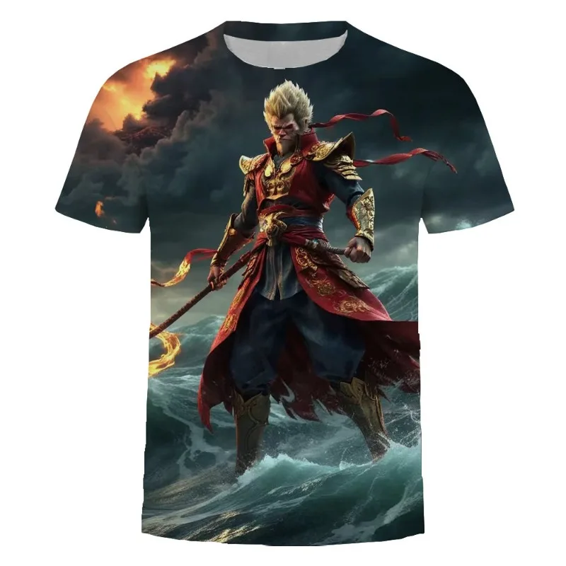 

Лидер продаж 2024, футболка с 3D принтом черного мифа о игре Wukong, модная мужская и женская футболка с коротким рукавом, уличный Топ нейтрального цвета